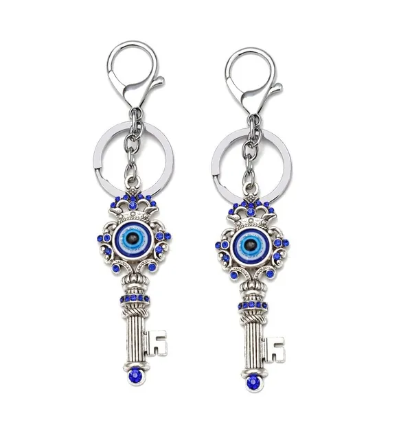 Pack_Of_2_Blue_&_Silver_Combo_And_Silver_Evil_Eye_With_Key_Shape_Keychain_For_Bike/Car_Gifting_With_Key_Ring_AntiRust