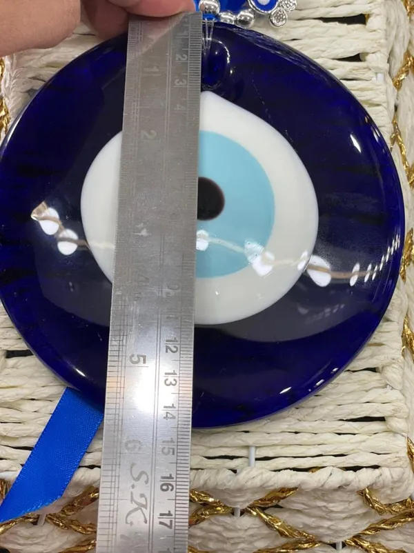 _Evil_Eye_Hanging_Wall_Hanging_Feng_Shui_Vastu_Blue_Big_Glass_Evil_Eye_Door_Hanging_Nazar_Suraksha_Protection_Good_Luck_Home/Office_(X_Large),_Turkish_Amulet_Decoration_Home_(Gold)