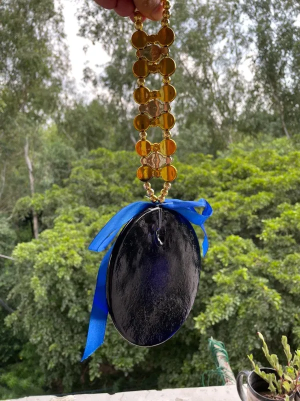 _Evil_Eye_Hanging_Wall_Hanging_Feng_Shui_Vastu_Blue_Big_Glass_Evil_Eye_Door_Hanging_Nazar_Suraksha_Protection_Good_Luck_Home/Office_(X_Large),_Turkish_Amulet_Decoration_Home_(Gold)