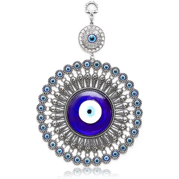BLUE_BEADS_Metal_Evil_Eye_Hanging/Door_Hanging_Prevent_Bad_Energy_Bring_Wealth_Fortune_Coloured_Glaze_Alloy_Evil_Eye_Hanging_Ornament,Evil_Eye_Decor,Evil_Eye_Car_Ornament_(Sun_Design)