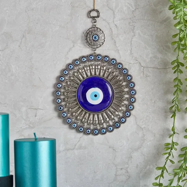 BLUE_BEADS_Metal_Evil_Eye_Hanging/Door_Hanging_Prevent_Bad_Energy_Bring_Wealth_Fortune_Coloured_Glaze_Alloy_Evil_Eye_Hanging_Ornament,Evil_Eye_Decor,Evil_Eye_Car_Ornament_(Sun_Design)