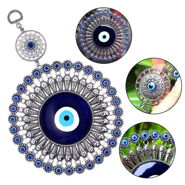 BLUE_BEADS_Metal_Evil_Eye_Hanging/Door_Hanging_Prevent_Bad_Energy_Bring_Wealth_Fortune_Coloured_Glaze_Alloy_Evil_Eye_Hanging_Ornament,Evil_Eye_Decor,Evil_Eye_Car_Ornament_(Sun_Design)