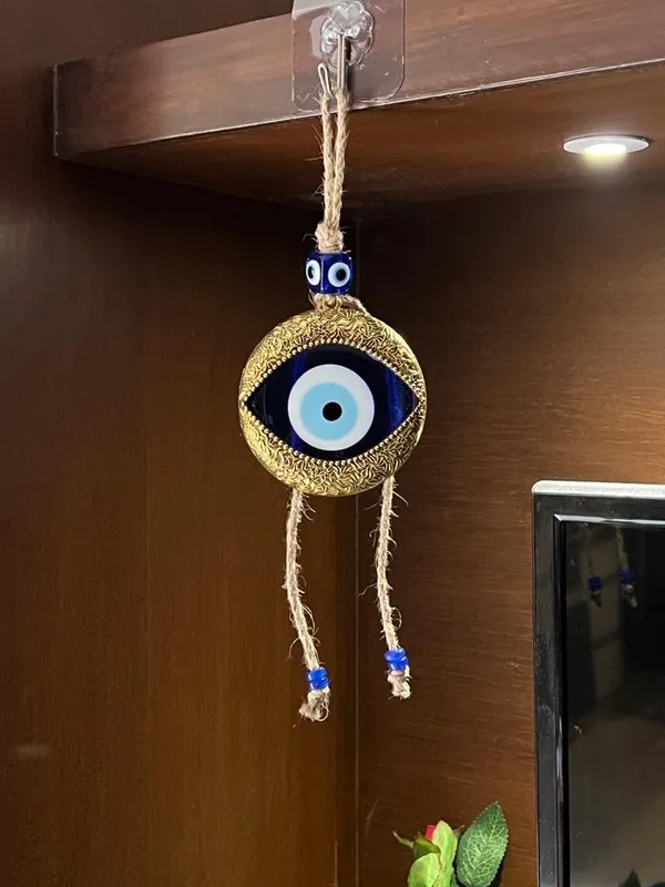 BLUE_BEADS_Evil_Eye_Lucky_Pendant_Design_Prevent_Bad_Energy_Bring_Wealth_Fortune_Coloured_Glaze_Alloy_Evil_Eye_Hanging_Ornament,Evil_Eye_Decor,Evil_Eye_Car_Ornament_(Gold_Evil_Eye)