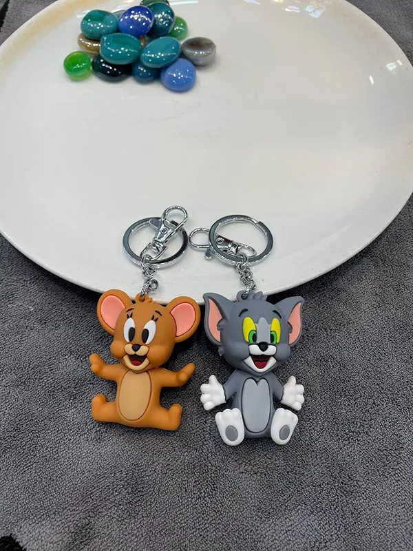 Pack_Of_2_Blue_Beads_Combo_Offer_New_Trending_Multi_Color_3D_Cartoon_Character_Rubber_Keychain_Chain_Keyring_(Pack_of_2_Pcs_Any_Design)