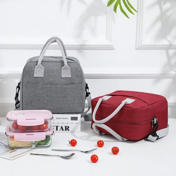 BLUE_BEADS_Thermal_Insulated_Travel_Lunch_Bags_Small_for_Women_Work,_Student_Kids_to_School_Leak-Proof_Hot_Cold_Lunch_Bag_Reusable_Tote_Bag_with_Aluminium_Inner_Foil_(1_Pcs)_Grey