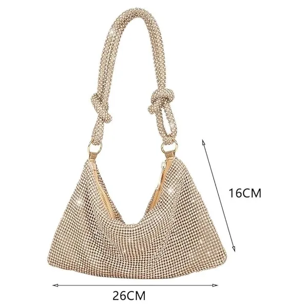 BLUE_BEADS_Small_Crystal_and_Metal_Elegant_Rhinestone_Clutch_Evening_Purse_Night_Party_Clutch_for_Wedding_Cocktail_Party_and_Special_Occasions_(Gold)