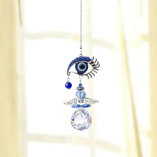 _3_PCS_Home_Decor_Evil_Eye_Hamsa_Hanging_Wall_Hanging_Car_Hanging_Suncatcher_with_Crystals_Balls_Prism_Rainbow_Maker_for_Home,_Office,_Garden_Decoration,_Window_Decorations