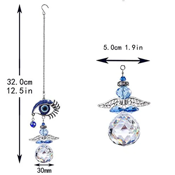 _3_PCS_Home_Decor_Evil_Eye_Hamsa_Hanging_Wall_Hanging_Car_Hanging_Suncatcher_with_Crystals_Balls_Prism_Rainbow_Maker_for_Home,_Office,_Garden_Decoration,_Window_Decorations