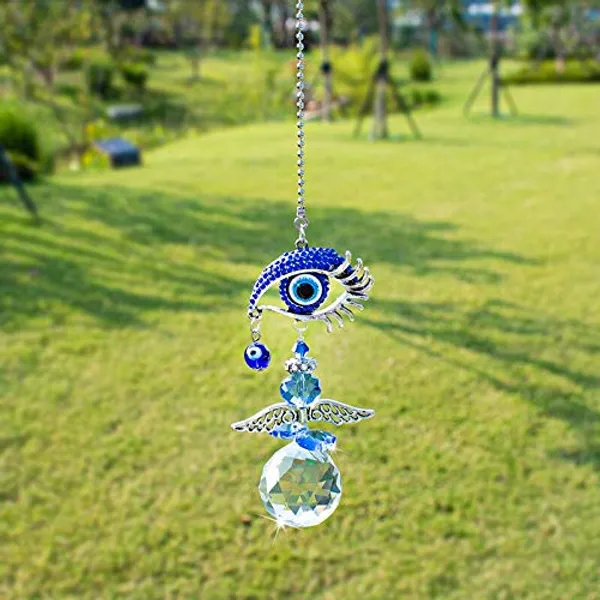 _3_PCS_Home_Decor_Evil_Eye_Hamsa_Hanging_Wall_Hanging_Car_Hanging_Suncatcher_with_Crystals_Balls_Prism_Rainbow_Maker_for_Home,_Office,_Garden_Decoration,_Window_Decorations
