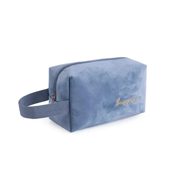 BLUE_BEADS_Set_of_2_Pcs_Simple_Glossy_Cosmetic_Velvet_Makeup_Organiser_Pouch_Portable_Travel_Toiletry_Bag_for_Women_and_Girls_(Blue)