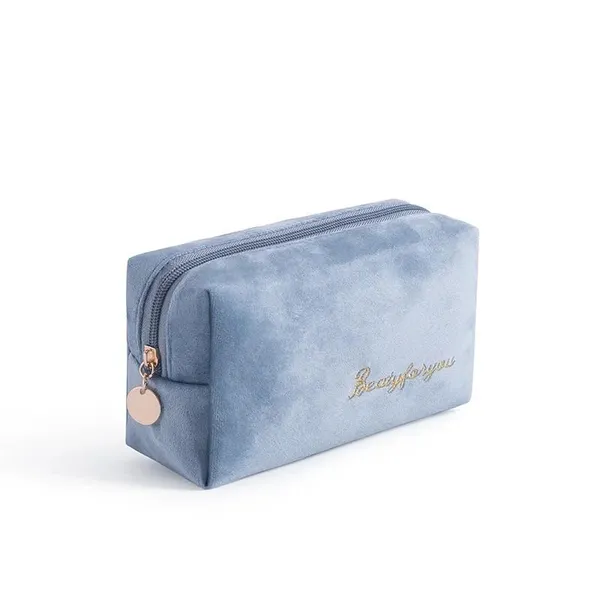 BLUE_BEADS_Set_of_2_Pcs_Simple_Glossy_Cosmetic_Velvet_Makeup_Organiser_Pouch_Portable_Travel_Toiletry_Bag_for_Women_and_Girls_(Blue)