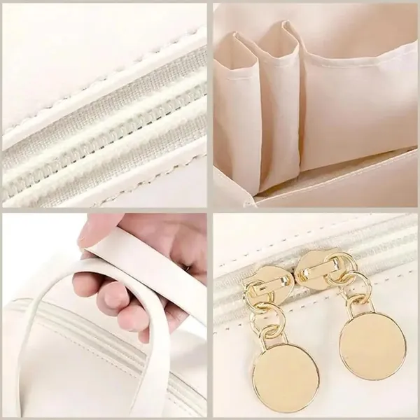 BLUE_BEADS_Waterproof_Makeup_Bag,_Large_Capacity_Travel_Cosmetic_Bag_Washable,_Portable_Makeup_Organizer_Bag_For_Women_Girls_(Beige),_8_Cm