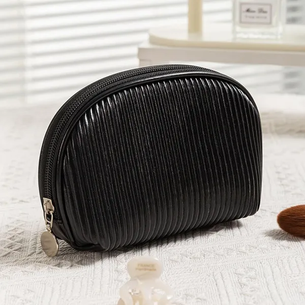 BLUE_BEADS_Set_of_3_Toiletry_Bags,_PU_Leather_Traveling_Bag,_Makeup_Organizer_Pouch_with_Zipper,_Portable_Waterproof_Skin_Care_Carrying_Bag,_Cosmetic_Bag_for_Women_(BLACK)