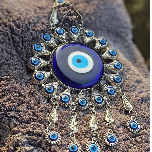 BLUE_BEADS_Evil_Eye_Lucky_Pendant_Design_Prevent_Bad_Energy_Bring_Wealth_Fortune_Coloured_Glaze_Alloy_Evil_Eye_Hanging_Ornament,Evil_Eye_Decor,Evil_Eye_Car_Ornament_(Sun_with_Charm_Design)