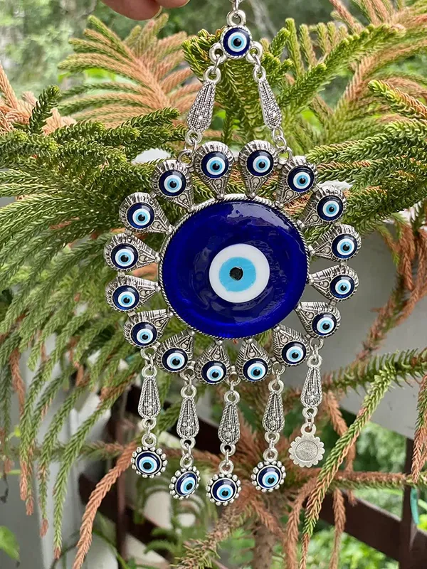 BLUE_BEADS_Evil_Eye_Lucky_Pendant_Design_Prevent_Bad_Energy_Bring_Wealth_Fortune_Coloured_Glaze_Alloy_Evil_Eye_Hanging_Ornament,Evil_Eye_Decor,Evil_Eye_Car_Ornament_(Sun_with_Charm_Design)