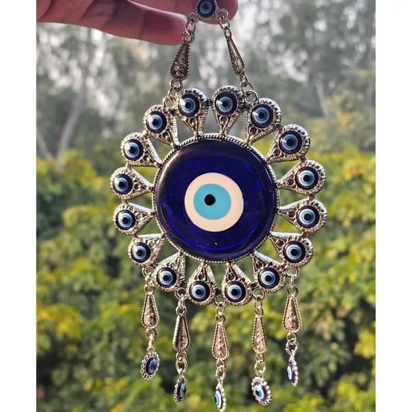 BLUE_BEADS_Evil_Eye_Lucky_Pendant_Design_Prevent_Bad_Energy_Bring_Wealth_Fortune_Coloured_Glaze_Alloy_Evil_Eye_Hanging_Ornament,Evil_Eye_Decor,Evil_Eye_Car_Ornament_(Sun_with_Charm_Design)