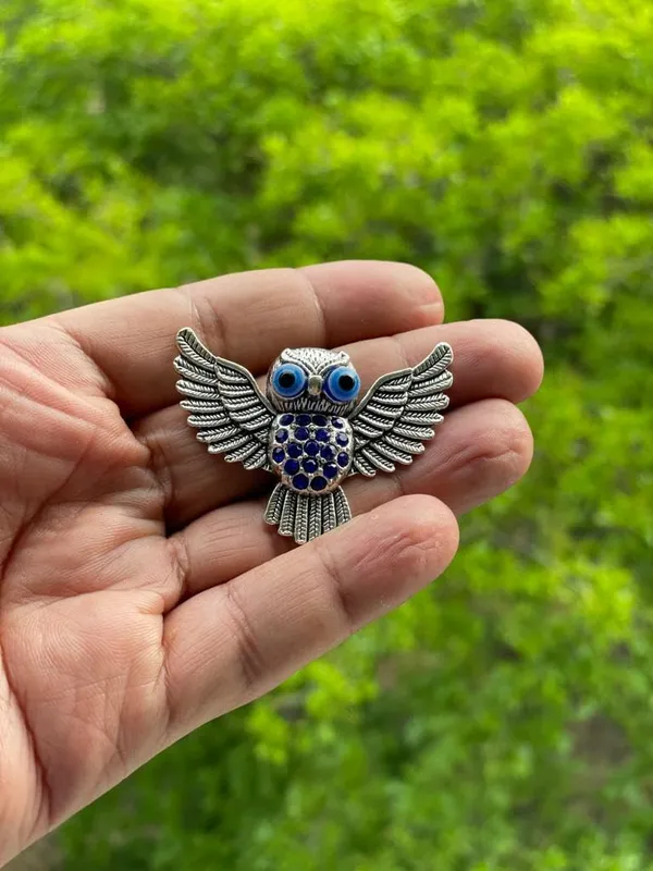 Pack_of_2_BLUE_BEADS_Home_&_Decor_Magnets_Silver_&_Gold_Flying_Owl_Turkish_Evil_Eye_Fridge_Magnet_Refrigerator_Sticker_-_Sign_of_Good_Luck_&_Protection_Unique_Souvenir_Items_Home_and_Office_Decorative_Things_&_Car_Accessories