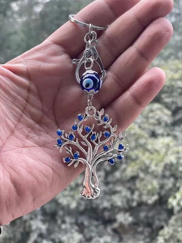 Blue_&_Silver_Tree_Shape_Pendant_With_Evil_Eye_Keychain_Crystal_Alloy_Keyring_For_Men_And_Women