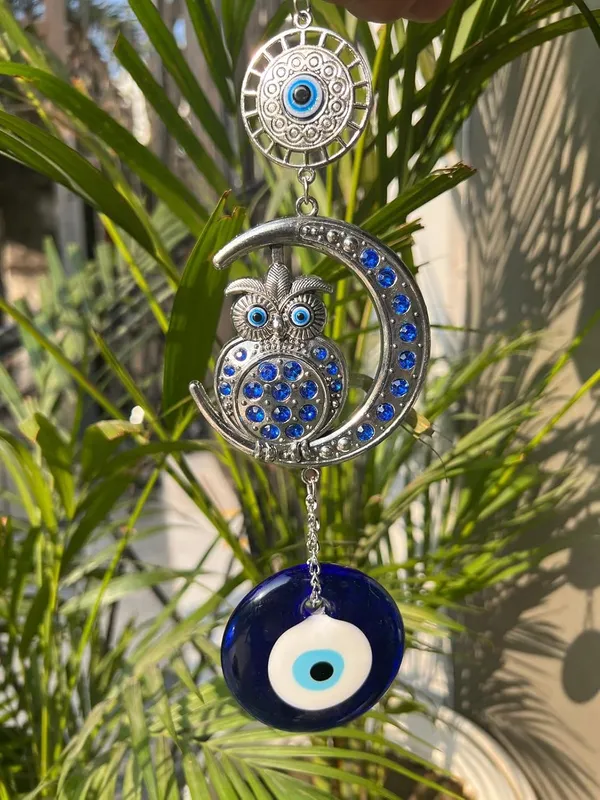 BLUE_BEADS_Home_Decor_Owl_with_Evil_Eye_Pendant_Decoration_for_Diwali_Gifts,_Evil_Eye_Hanging/Door_Hanging_Ornament_Amulet_for_Car,_Home_and_Office_for_Protection_and_Blessing