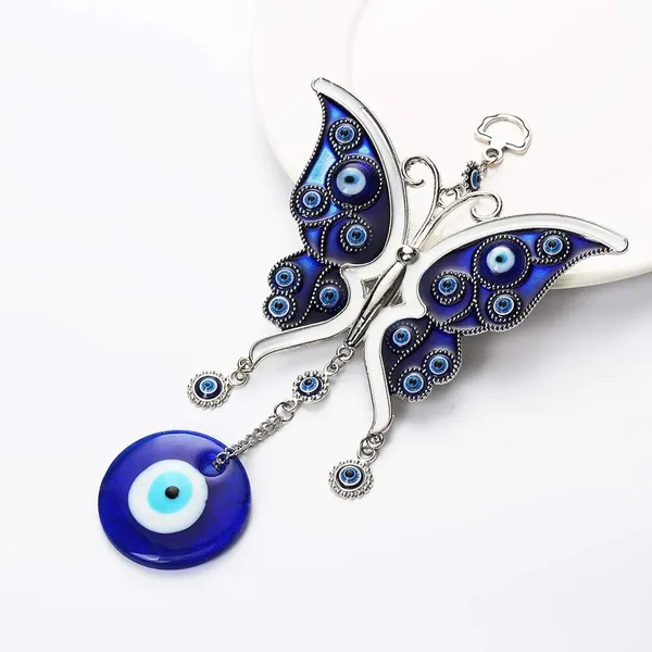 Blue_&_Silver_Metal_Butterfly_With_Evil_Eye_Pendant_Decoration,_Wall/Door_Hanging_Ornament_Amulet_For_Car