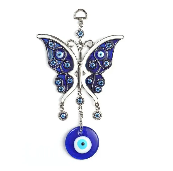 Blue_&_Silver_Metal_Butterfly_With_Evil_Eye_Pendant_Decoration,_Wall/Door_Hanging_Ornament_Amulet_For_Car