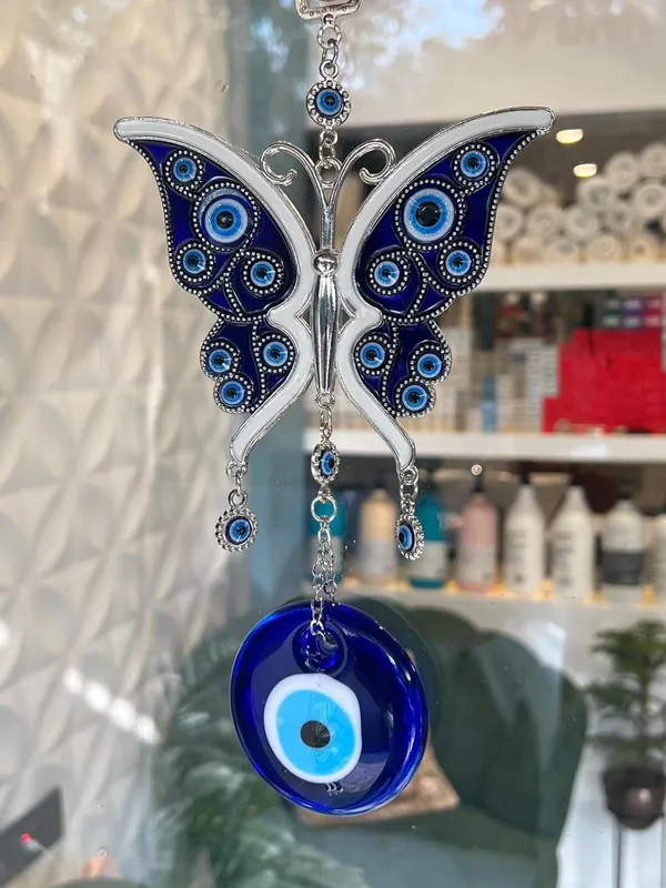 Blue_&_Silver_Metal_Butterfly_With_Evil_Eye_Pendant_Decoration,_Wall/Door_Hanging_Ornament_Amulet_For_Car
