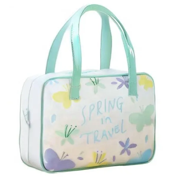 BLUE_BEADS_Turquoise_Color_Butterfly_Pattern_Transparent_Cosmetic_Bag_Multifunction_Toiletries_Organizer_Portable_Travel_Waterproof_Toiletry_Bag_for_Men_and_Women_(Size_4)