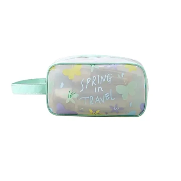 BLUE_BEADS_Turquoise_Color_Butterfly_Pattern_Transparent_Cosmetic_Bag_Multifunction_Toiletries_Organizer_Portable_Travel_Waterproof_Toiletry_Bag_for_Men_and_Women_(Size_1)