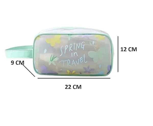 BLUE_BEADS_Turquoise_Color_Butterfly_Pattern_Transparent_Cosmetic_Bag_Multifunction_Toiletries_Organizer_Portable_Travel_Waterproof_Toiletry_Bag_for_Men_and_Women_(Size_1)