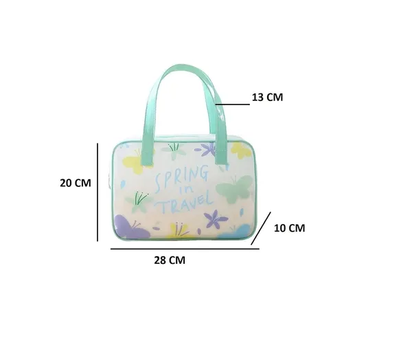 BLUE_BEADS_Turquoise_Color_Butterfly_Pattern_Transparent_Cosmetic_Bag_Multifunction_Toiletries_Organizer_Portable_Travel_Waterproof_Toiletry_Bag_for_Men_and_Women_(Size_1)