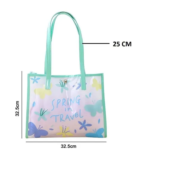 BLUE_BEADS_Turquoise_Color_Butterfly_Pattern_Transparent_Cosmetic_Bag_Multifunction_Toiletries_Organizer_Portable_Travel_Waterproof_Toiletry_Bag_for_Men_and_Women_(Size_3)