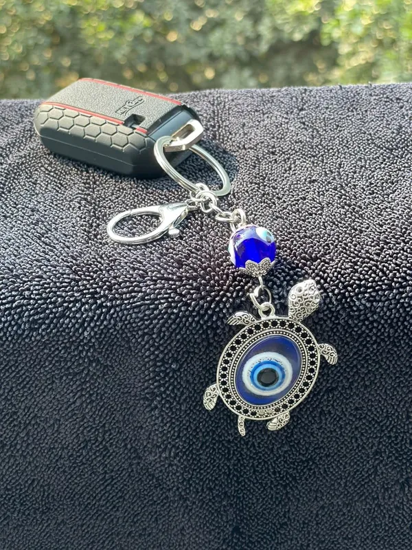 Pack_Of_2_Blue_&_Silver_Evil_Eye_Lucky_Turtle_Keychain_For_Bike/Car_Gifting_With_Key_Ring_AntiRust