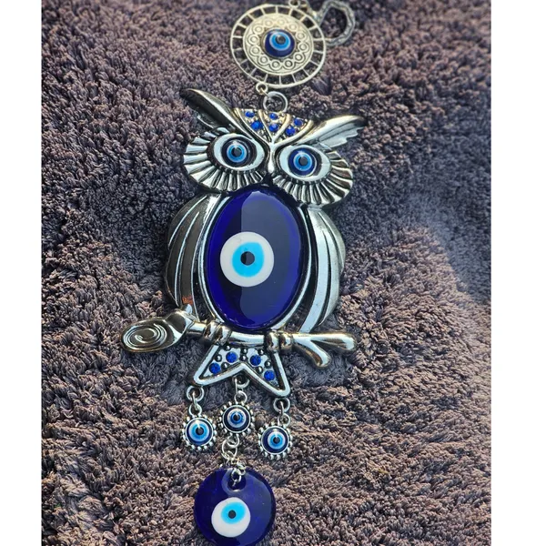 BLUE_BEADS_Evil_Eye_Lucky_Owl_Pendant_Design_Prevent_Bad_Energy_Bring_Wealth_Fortune_Coloured_Glaze_Alloy_Evil_Eye_Hanging_Ornament,Evil_Eye_Decor,Evil_Eye_Car_Ornament_(Owl_Design)