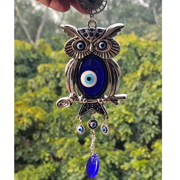 BLUE_BEADS_Evil_Eye_Lucky_Owl_Pendant_Design_Prevent_Bad_Energy_Bring_Wealth_Fortune_Coloured_Glaze_Alloy_Evil_Eye_Hanging_Ornament,Evil_Eye_Decor,Evil_Eye_Car_Ornament_(Owl_Design)