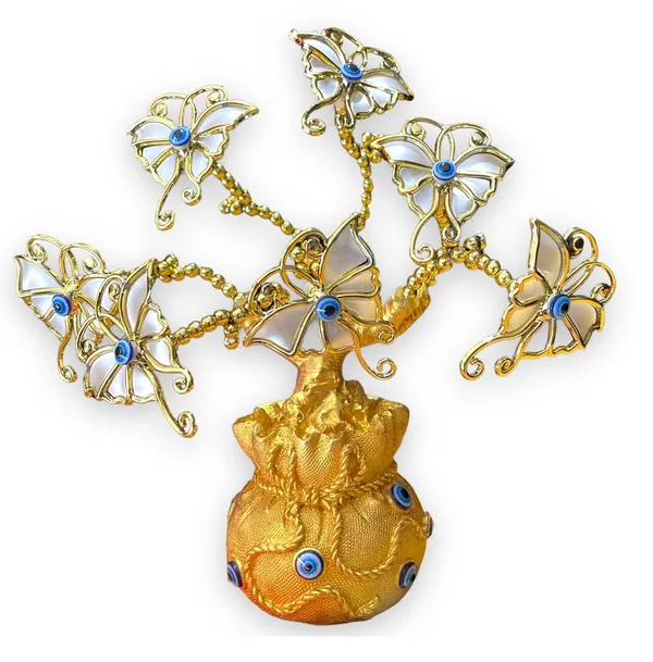 BLUE_BEADS_Home_&_Decor_Artificial_Tree_Turkish_Blue_Evil_Eyes_Money_Fortune_Tree_Protection_Good_Luck_Gift_Lucky_Tree_Amulet_Table_Centerpiece_Ornament_for_Home_Office_Decor_Protection_Gift_(Gold)