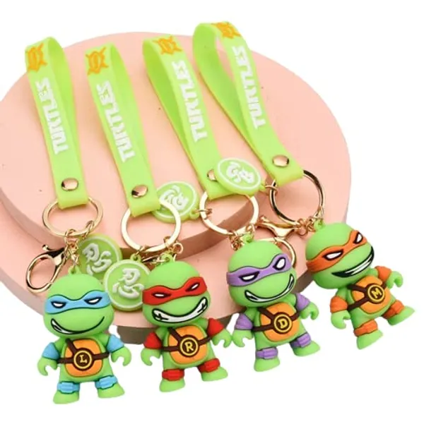 Pack_of_2_Pcs_BLUE_BEADS_Multi_Color_3D_Cute_Trending_Turtle_Cartoon_Keychain_with_Loop_and_Hook_Key_Chain_Key_Chain_|_Silicone_(_Any_Colour)
