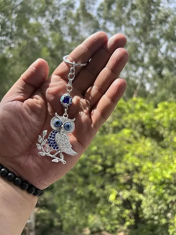 Pack_Of_2_Blue_&_Silver_Original_And_Evil_Eye_Keychain_For_Bike/Car_Gifting_With_Key_Ring_AntiRust