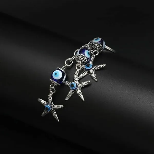 Pack_Of_2_Blue_&_Silver_Three_Star_Fish_Evil_Eye_Keychain_Keyring_For_Car/Bike_Home_And_Office_Keychain_Keyring_For_Men_And_Women
