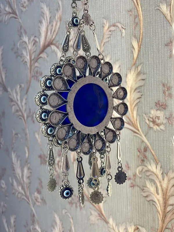 BLUE_BEADS_Evil_Eye_Lucky_Pendant_Design_Prevent_Bad_Energy_Bring_Wealth_Fortune_Coloured_Glaze_Alloy_Evil_Eye_Hanging_Ornament,Evil_Eye_Decor,Evil_Eye_Car_Ornament_(Sun_with_Charm_Design)