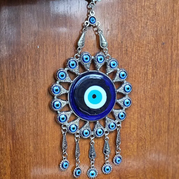 BLUE_BEADS_Evil_Eye_Lucky_Pendant_Design_Prevent_Bad_Energy_Bring_Wealth_Fortune_Coloured_Glaze_Alloy_Evil_Eye_Hanging_Ornament,Evil_Eye_Decor,Evil_Eye_Car_Ornament_(Sun_with_Charm_Design)