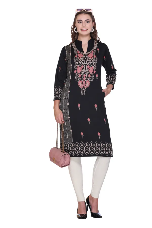 Rosary_Women_Printed_Straight_Kurta_(Black)