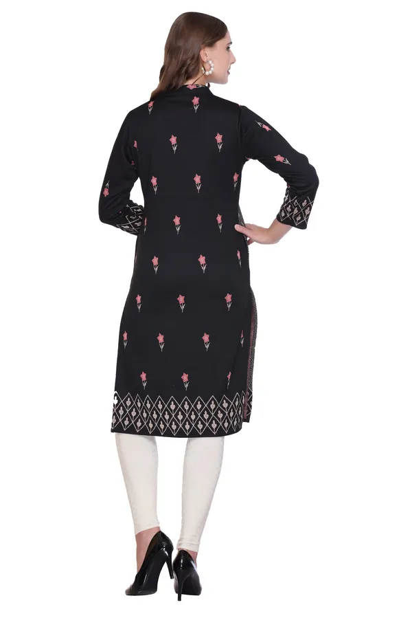 Rosary_Women_Printed_Straight_Kurta_(Black)