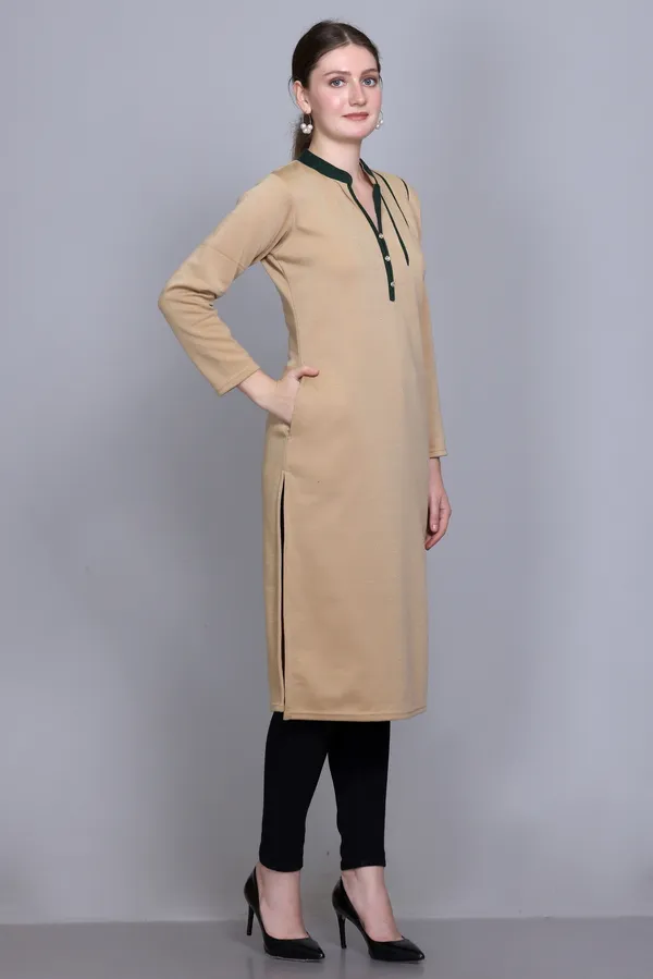 Rosary_Women_Solid_A-line_Kurta_(Brown)