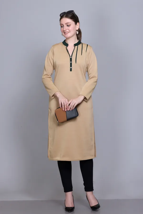 Rosary_Women_Solid_A-line_Kurta_(Brown)