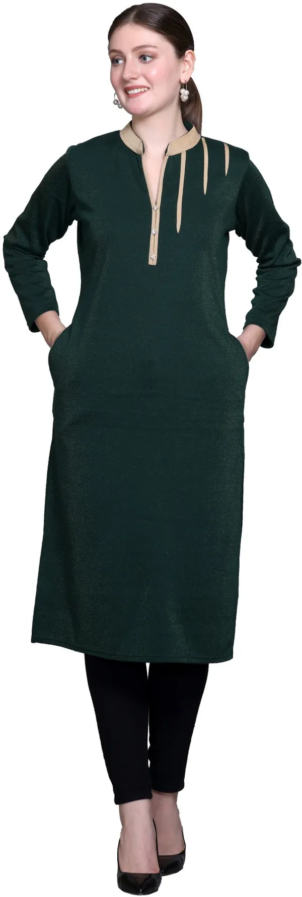 Rosary_Women_Solid_A-line_Kurta_(Green)