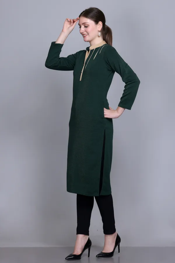Rosary_Women_Solid_A-line_Kurta_(Green)