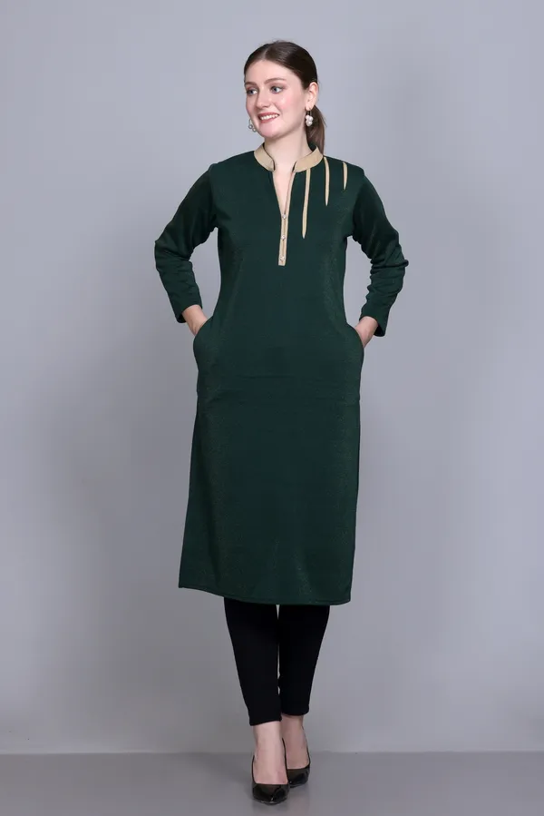 Rosary_Women_Solid_A-line_Kurta_(Green)