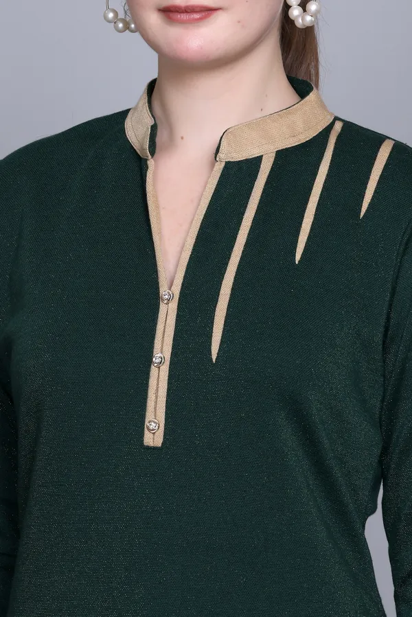 Rosary_Women_Solid_A-line_Kurta_(Green)