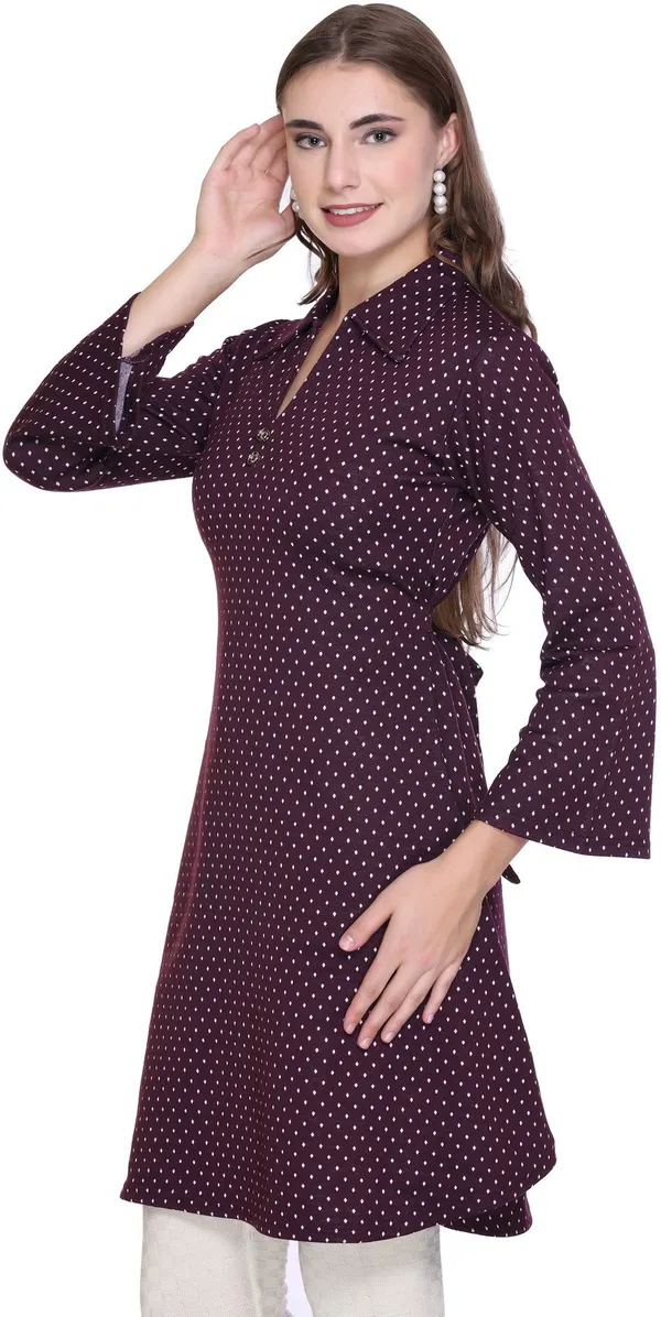 Rosary_Women_Printed_A-line_Kurta_(Maroon)