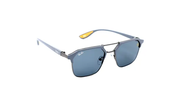 SwamiRaj_EyeWorld_Flat_Sunglasses,_Medium,_Full_Black_Polarized_Lens,_Grey_Metal-Acetate_Frame_(Black)